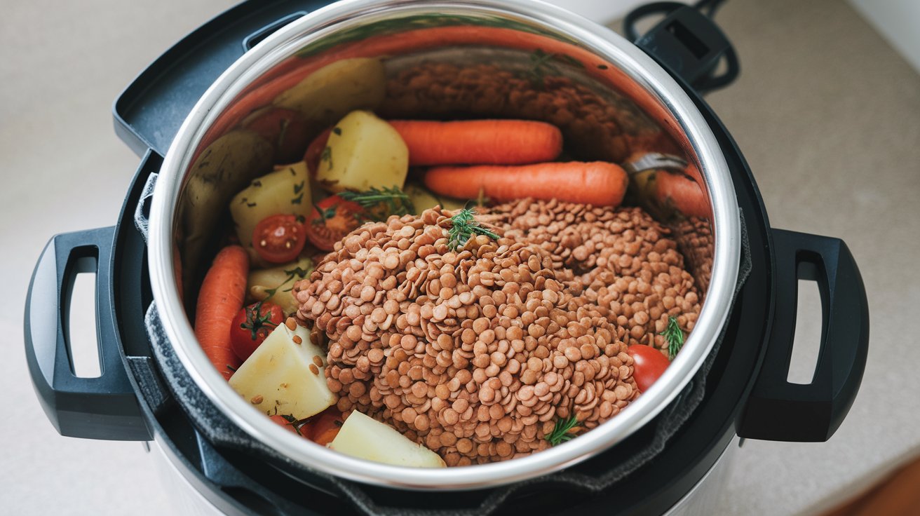 Cocina lentejas en tiempo récord con la olla exprés. 🍲⏱️ ¡Sin remojo y con todo el sabor! Fácil, rápido y delicioso.